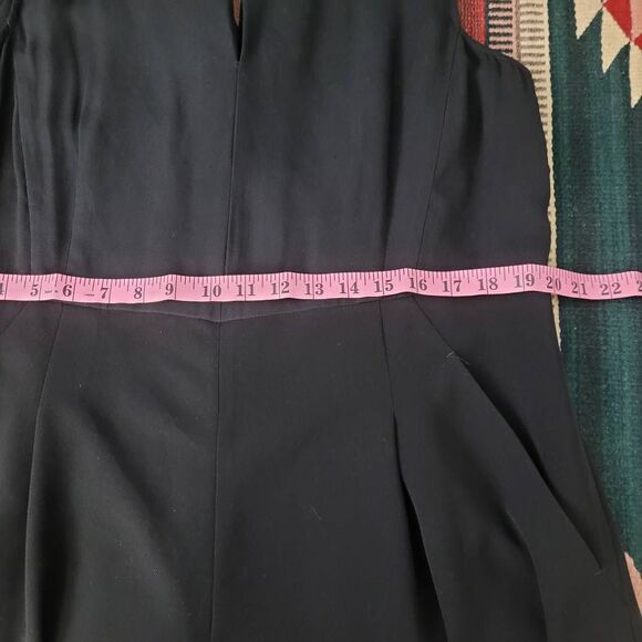 Lafayette 148 Black Wide‎ Leg Jumpsuit Sz 16 Sleeveless Draped Back Old Money - Picture 7 of 10
